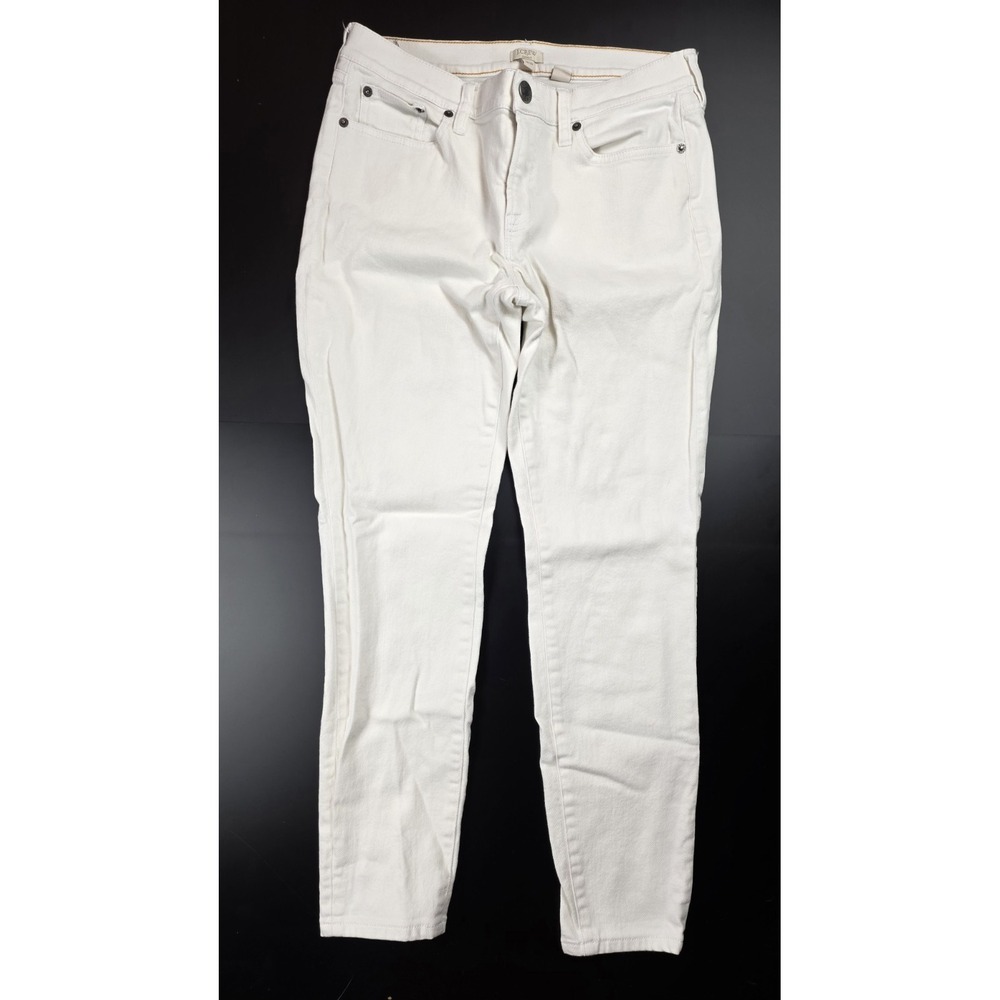 J. Crew Stretch White Denim Jeans Slim Fit Women's Size 28x28
